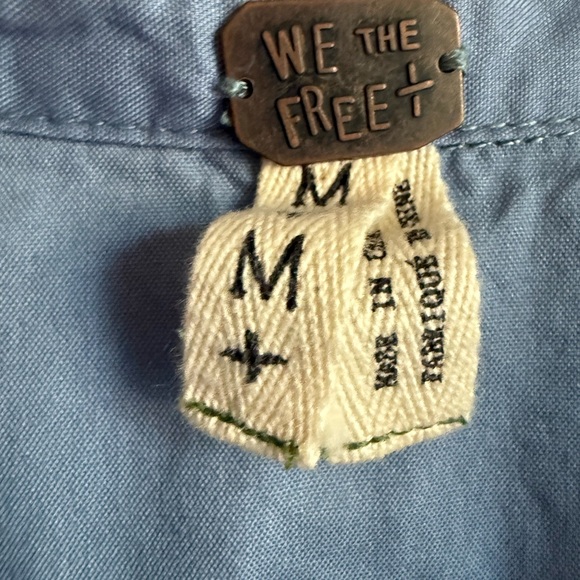 We The Free Blue Shirt with Knit Accents - Picture 4 of 4